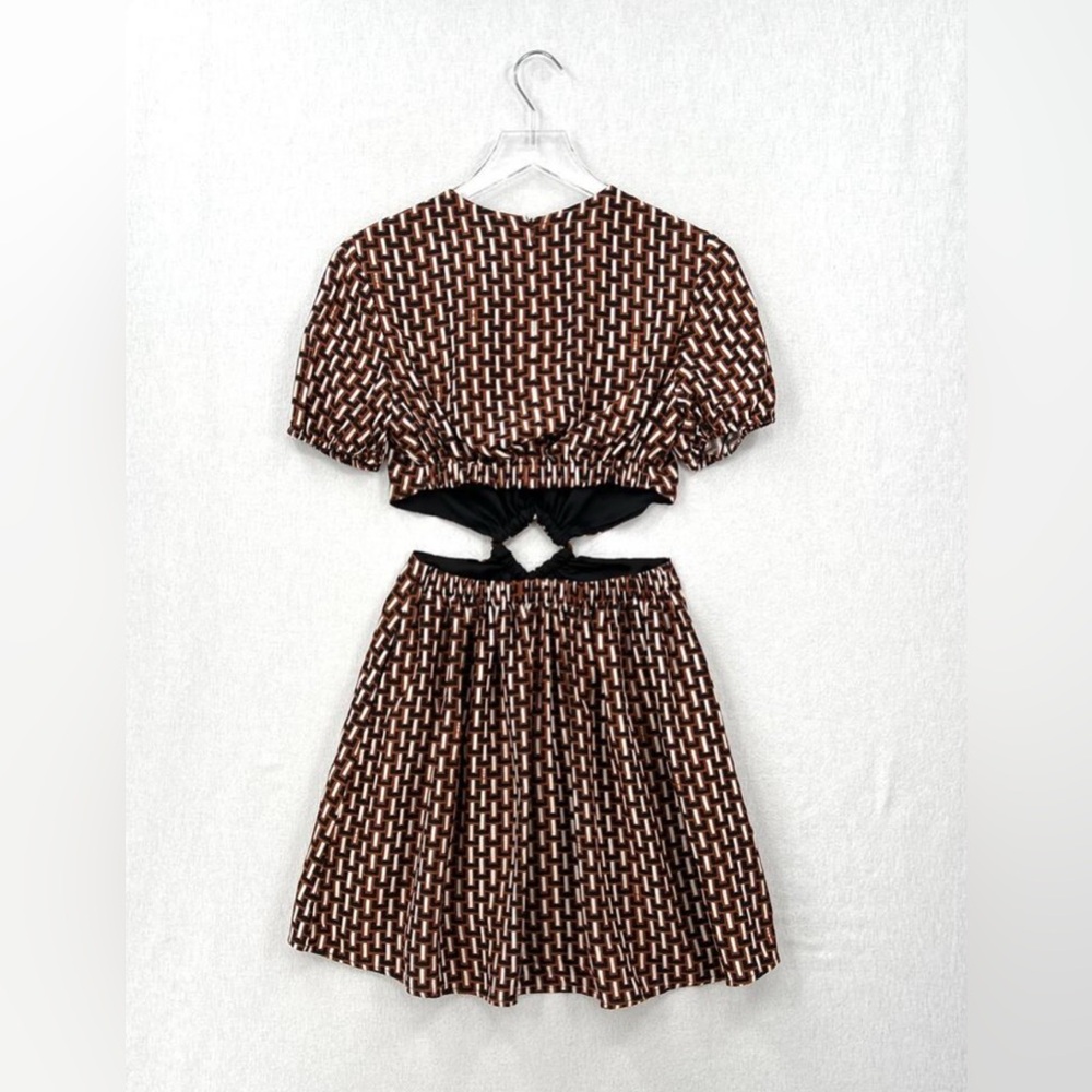 💥 STAUD Brown and White Mini Dress - Picture 3 of 5